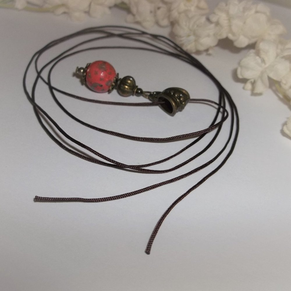 Necklace, Beaded Necklace, Coral Necklace, Bronze Necklace, Necklace, New 7823 - Picture 5 of 9